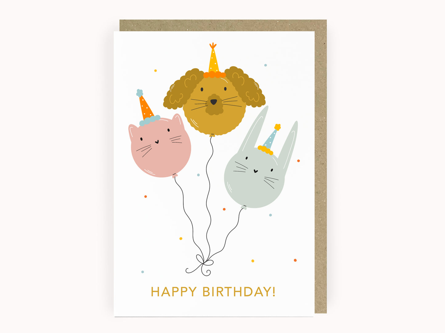 Animal Balloons Birthday Card