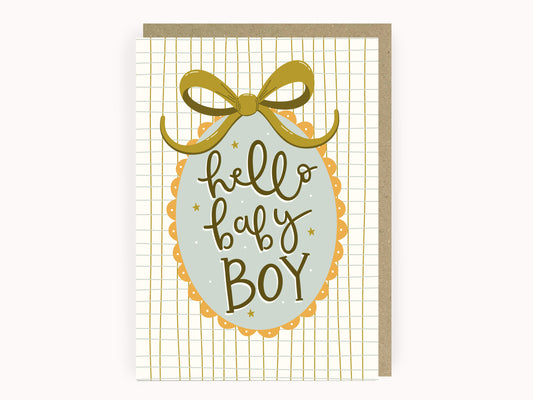 Hello Baby Boy Congratulations Card