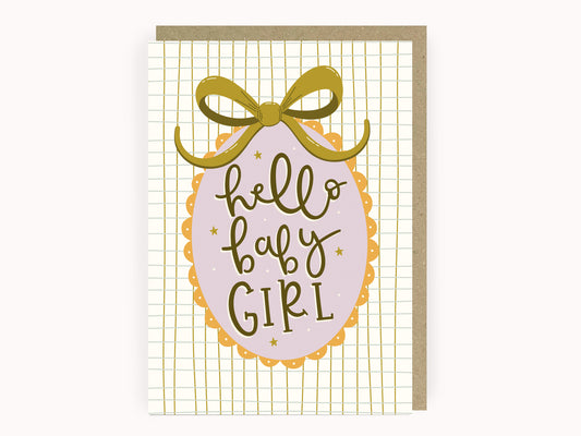 Hello Baby Girl Congratulations Card