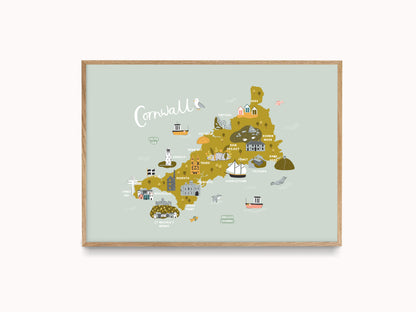 Cornwall Map Print