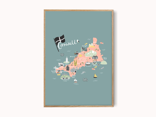 Cornwall Map Print