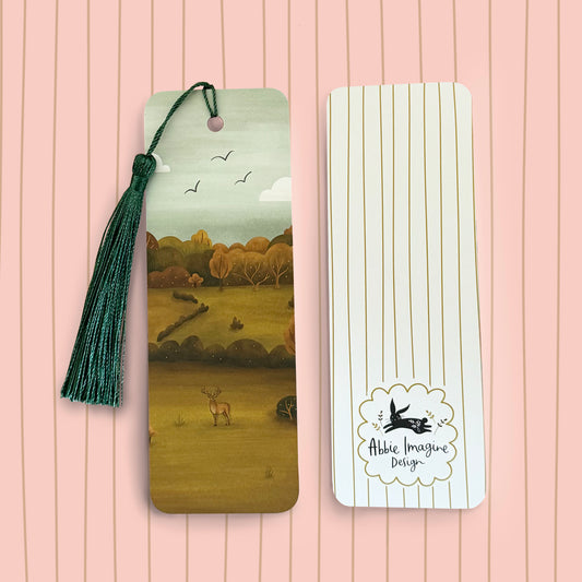 Stag Illustrated Landscape Bookmark