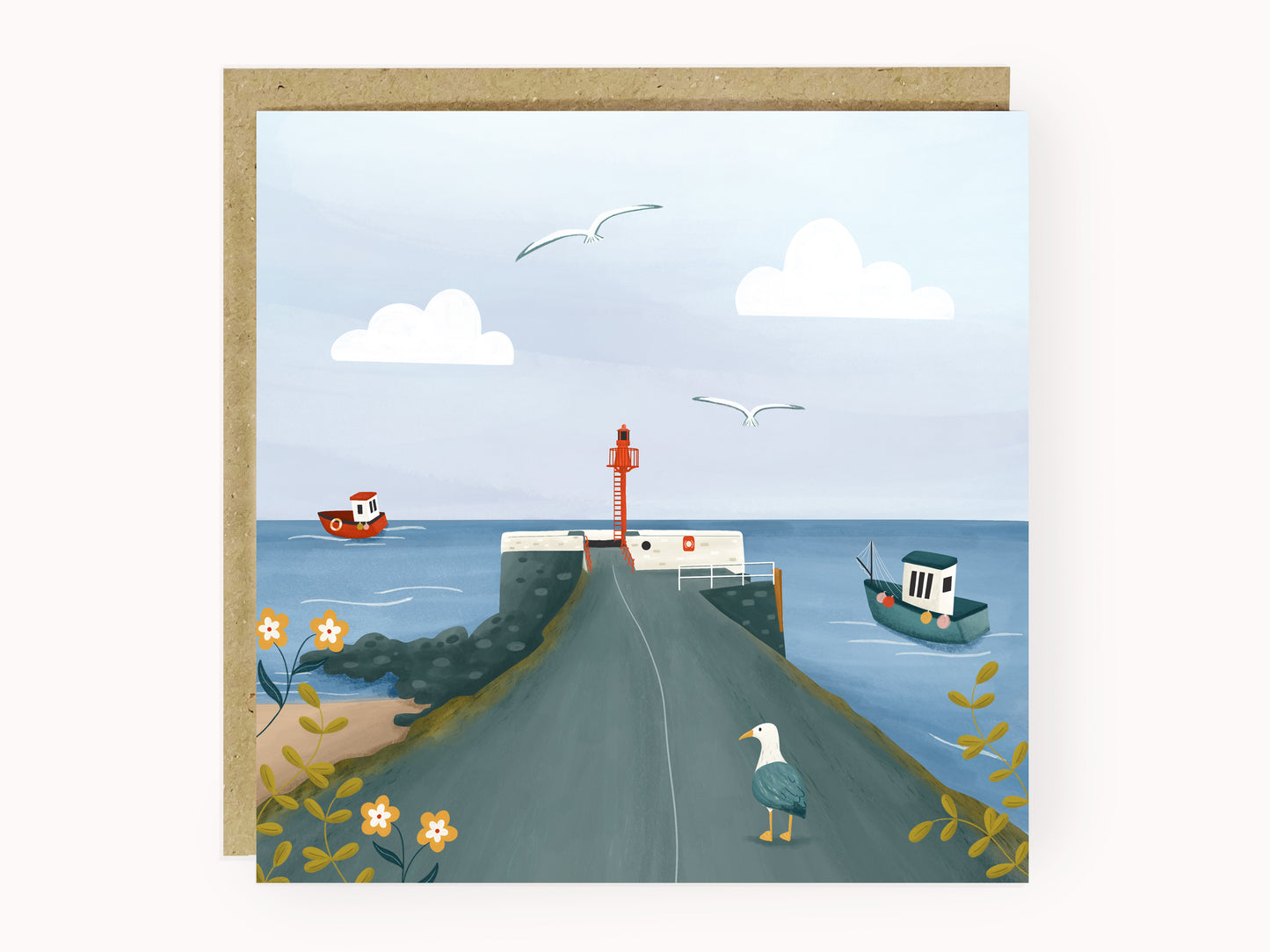 Banjo Pier, Looe Illustrated Card