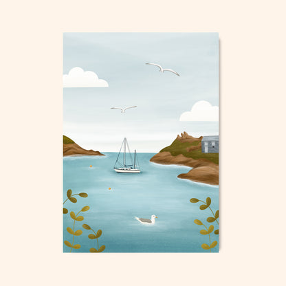 Polperro Illustrated Print