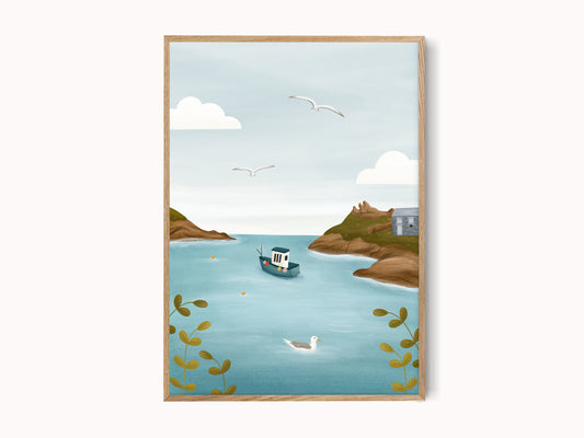 Polperro Illustrated Print