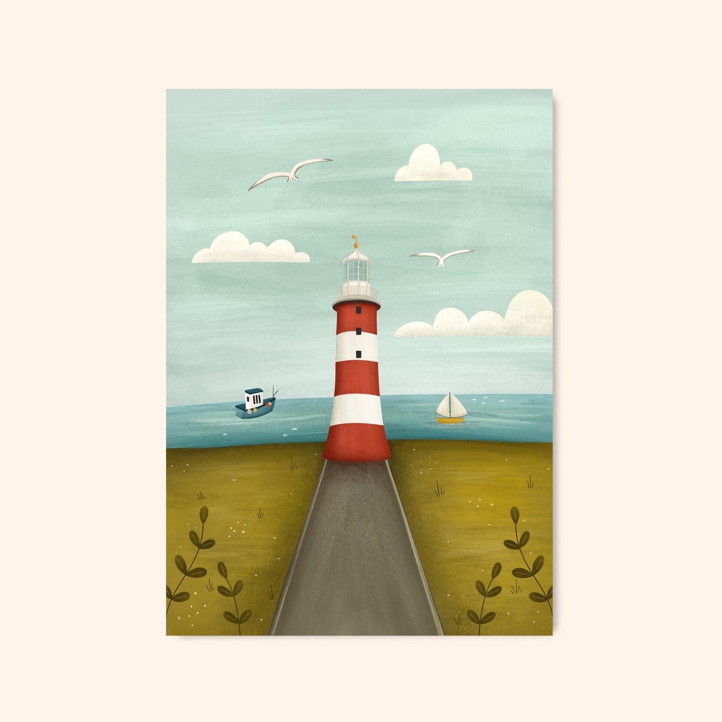 Smeaton's Tower Illustrated Print