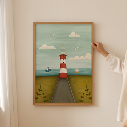 Smeaton's Tower Illustrated Print